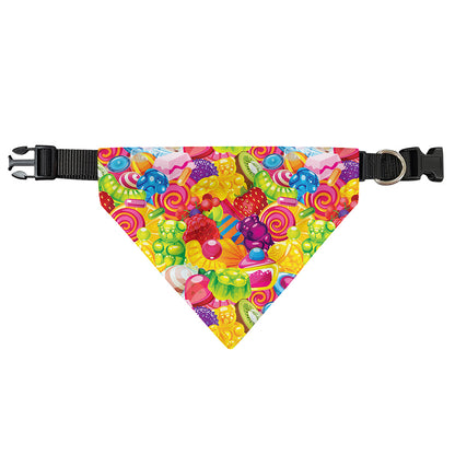 Candy And Jelly Pattern Print Over The Collar Dog Bandana