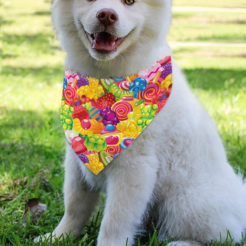 Candy And Jelly Pattern Print Over The Collar Dog Bandana