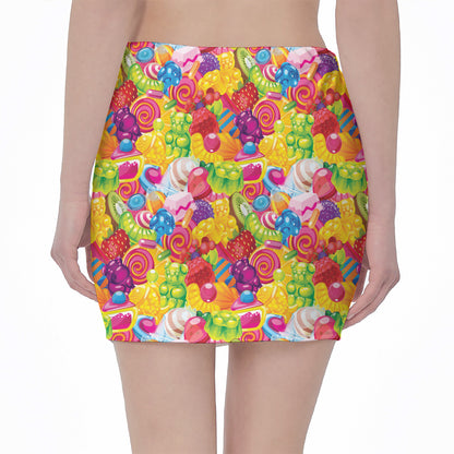 Candy And Jelly Pattern Print Pencil Mini Skirt