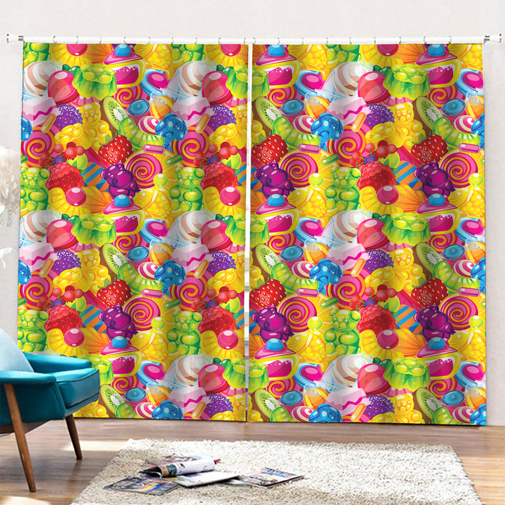 Candy And Jelly Pattern Print Pencil Pleat Curtains