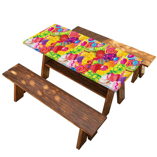 Candy And Jelly Pattern Print Picnic Table Cover