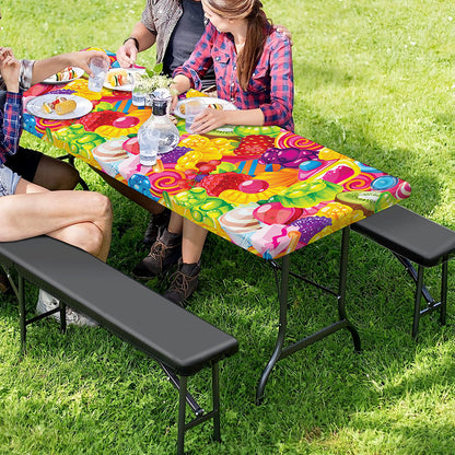Candy And Jelly Pattern Print Picnic Table Cover