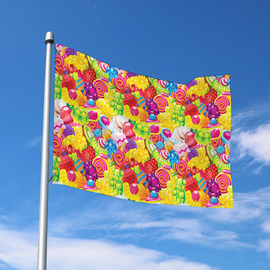 Candy And Jelly Pattern Print Polyester Flag