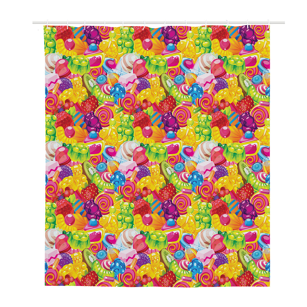 Candy And Jelly Pattern Print Polyester Shower Curtain