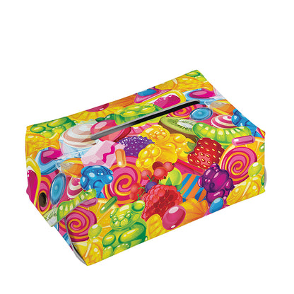 Candy And Jelly Pattern Print Rectangle Tissue Box Cover