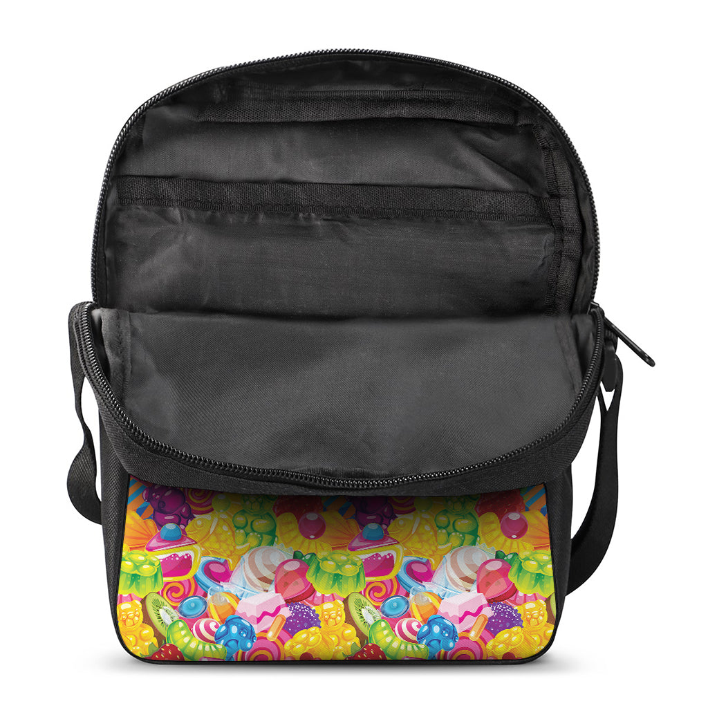 Candy And Jelly Pattern Print Rectangular Crossbody Bag