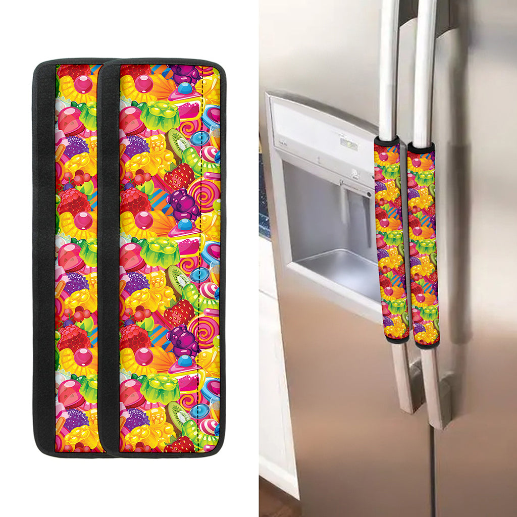 Candy And Jelly Pattern Print Refrigerator Handle Covers