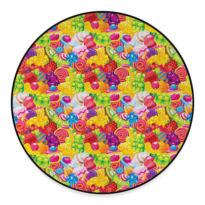 Candy And Jelly Pattern Print Round Floor Mat