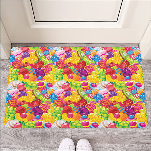 Candy And Jelly Pattern Print Rubber Doormat