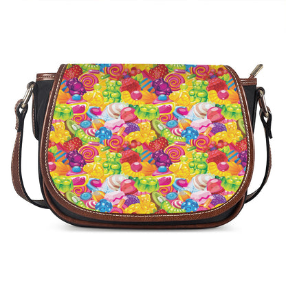Candy And Jelly Pattern Print Saddle Bag