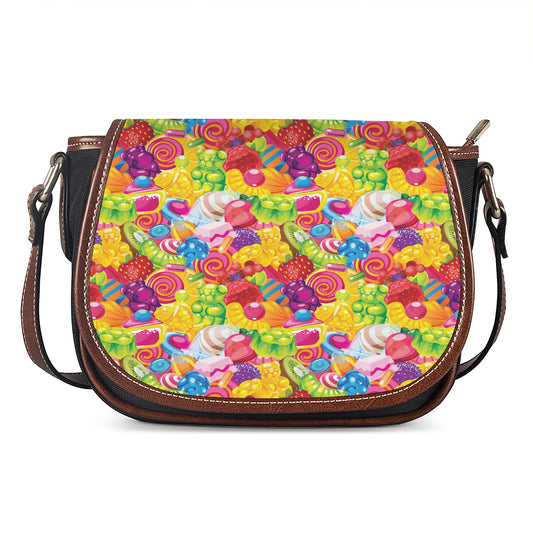 Candy And Jelly Pattern Print Saddle Bag