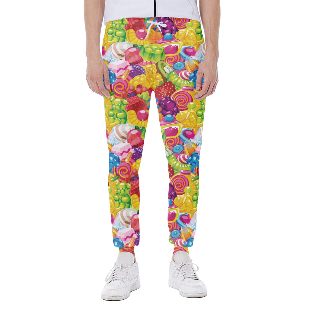 Candy And Jelly Pattern Print Scuba Joggers