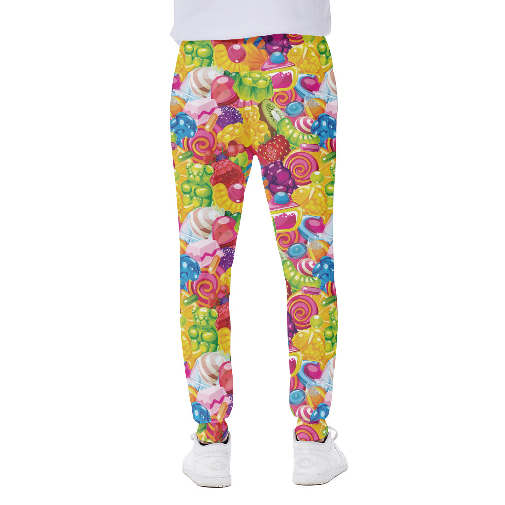 Candy And Jelly Pattern Print Scuba Joggers