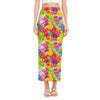 Candy And Jelly Pattern Print Side Slit Maxi Skirt