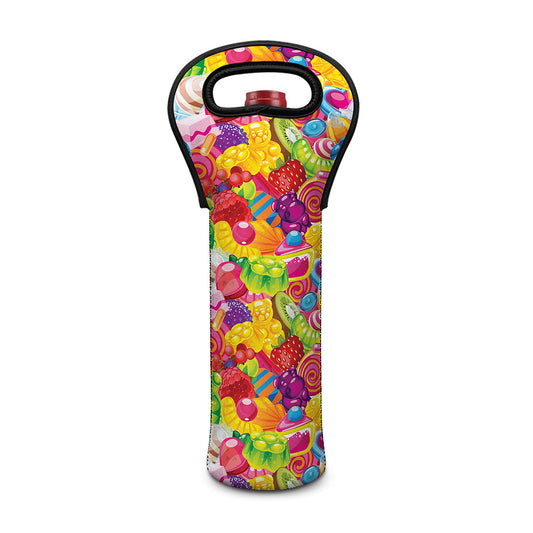 Candy And Jelly Pattern Print Single Neoprene Wine Tote