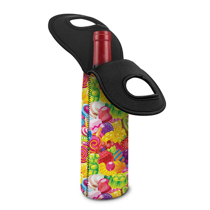 Candy And Jelly Pattern Print Single Neoprene Wine Tote