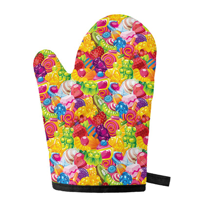 Candy And Jelly Pattern Print Single Oven Mitt
