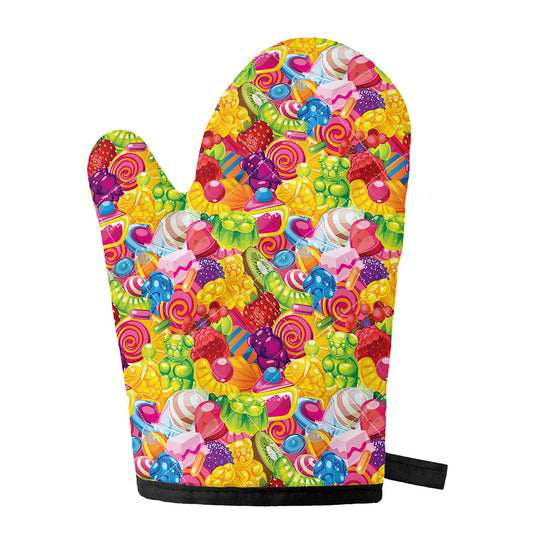 Candy And Jelly Pattern Print Single Oven Mitt
