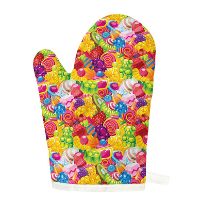 Candy And Jelly Pattern Print Single Oven Mitt