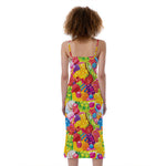 Candy And Jelly Pattern Print Slim Fit Midi Cami Dress