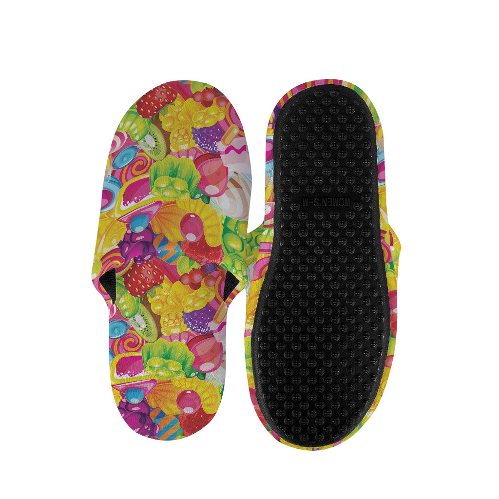 Candy And Jelly Pattern Print Slippers