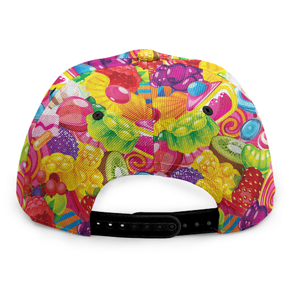 Candy And Jelly Pattern Print Snapback Cap