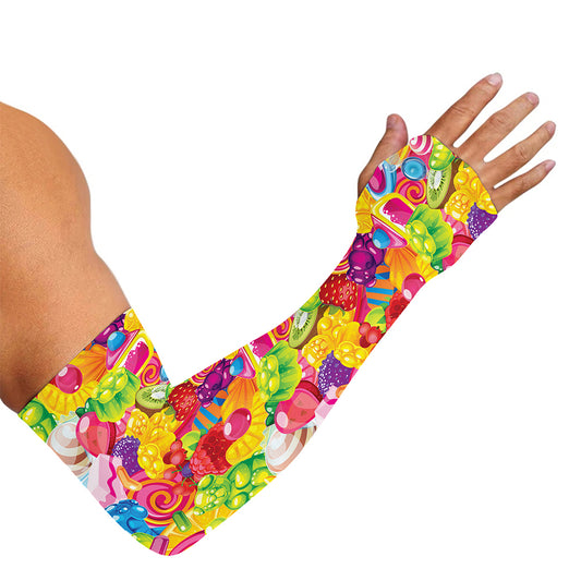 Candy And Jelly Pattern Print Sun Protection Arm Sleeves