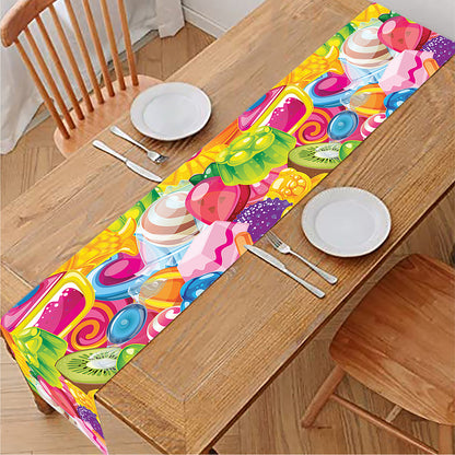 Candy And Jelly Pattern Print Table Runner