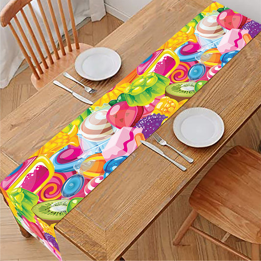 Candy And Jelly Pattern Print Table Runner