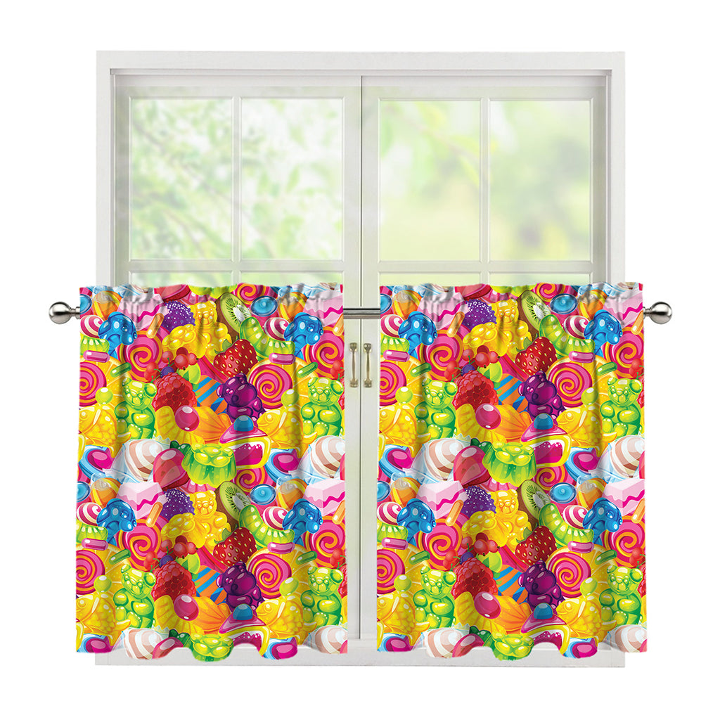 Candy And Jelly Pattern Print Tier Curtains