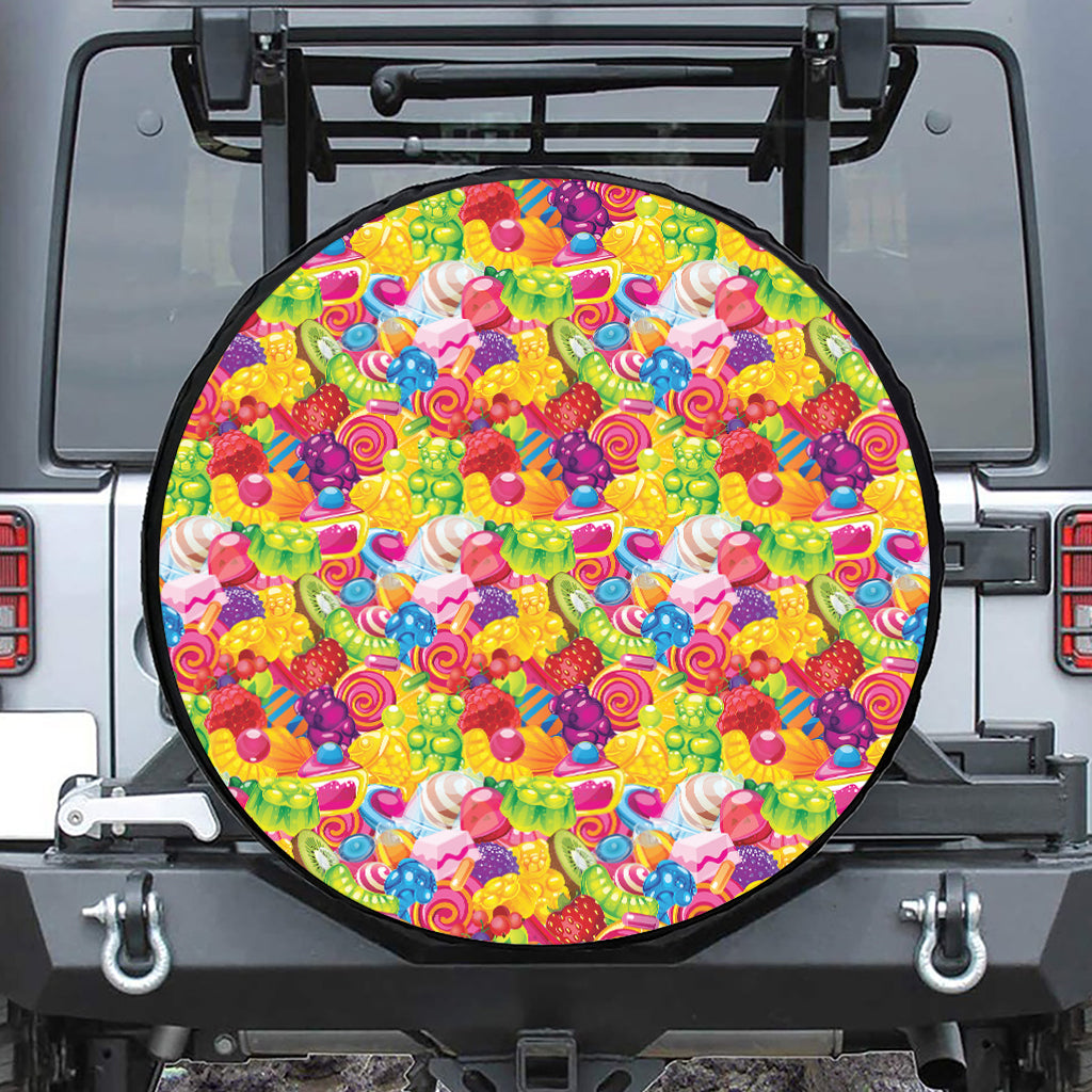 Candy And Jelly Pattern Print Tire Cover