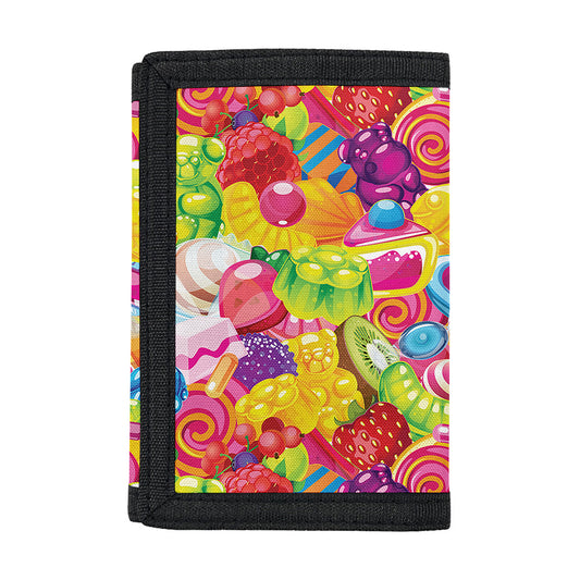Candy And Jelly Pattern Print Trifold Wallet