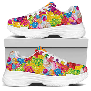 Candy And Jelly Pattern Print White Chunky Shoes