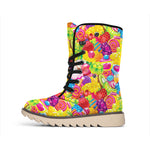 Candy And Jelly Pattern Print Winter Boots