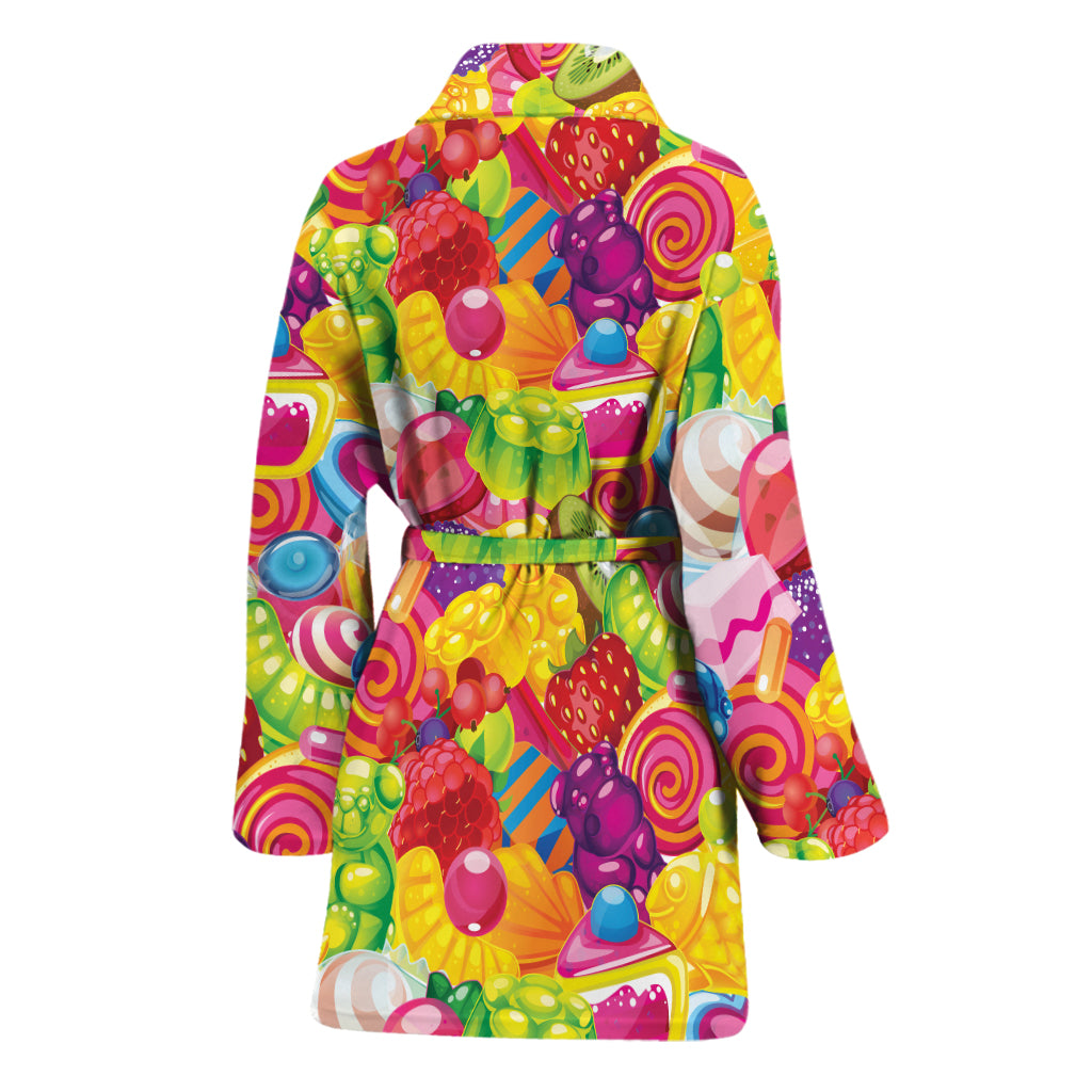 Candy And Jelly Pattern Print Women's Bathrobe