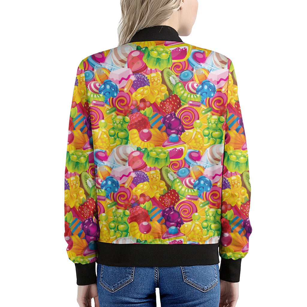 Candy And Jelly Pattern Print Women's Bomber Jacket