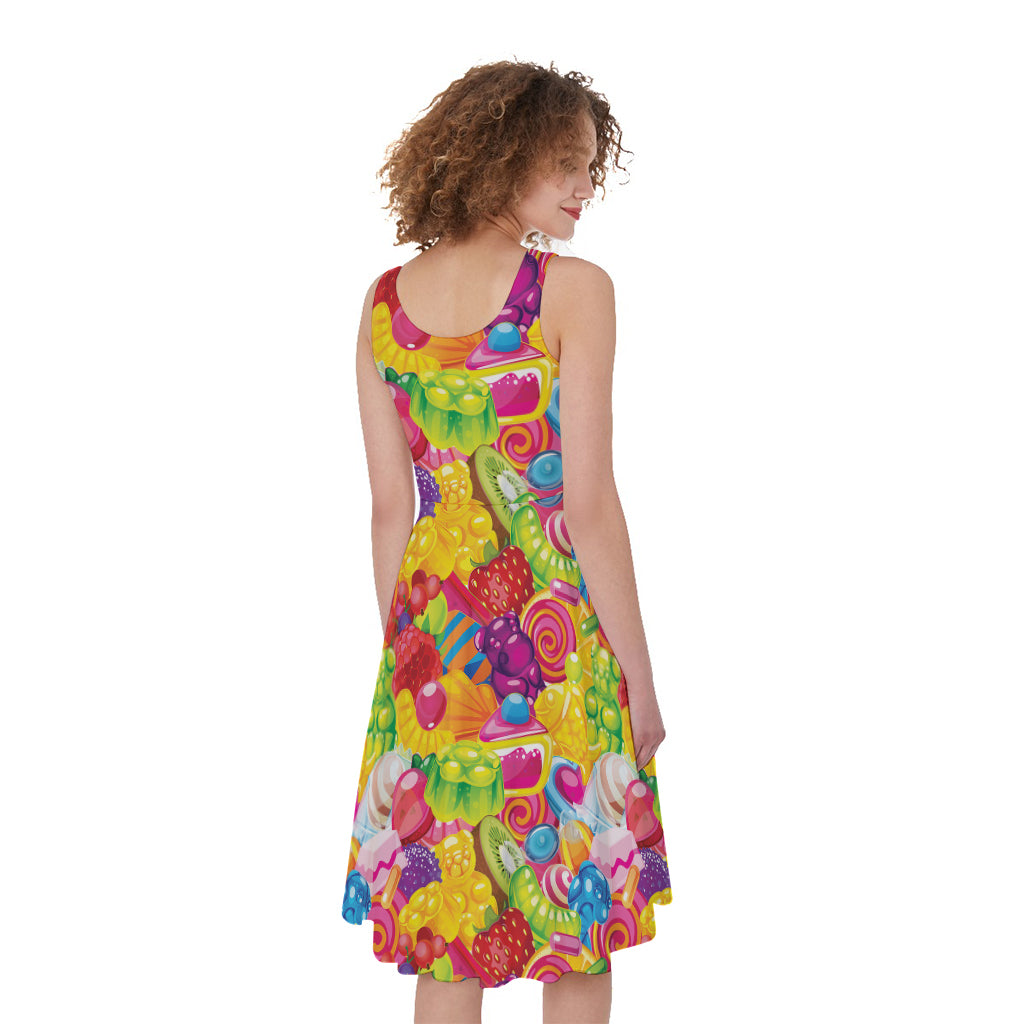 Candy And Jelly Pattern Print Women's Sleeveless Dress