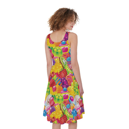 Candy And Jelly Pattern Print Women's Sleeveless Dress