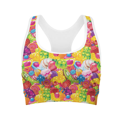 Candy And Jelly Pattern Print Women's Sports Bra