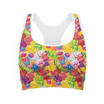 Candy And Jelly Pattern Print Women's Sports Bra