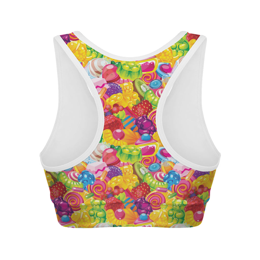 Candy And Jelly Pattern Print Women's Sports Bra