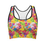 Candy And Jelly Pattern Print Women's Sports Bra