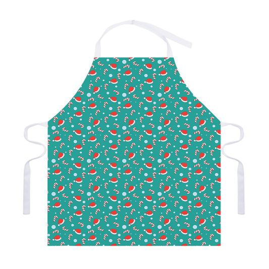Candy And Santa Claus Hat Pattern Print Adjustable Apron