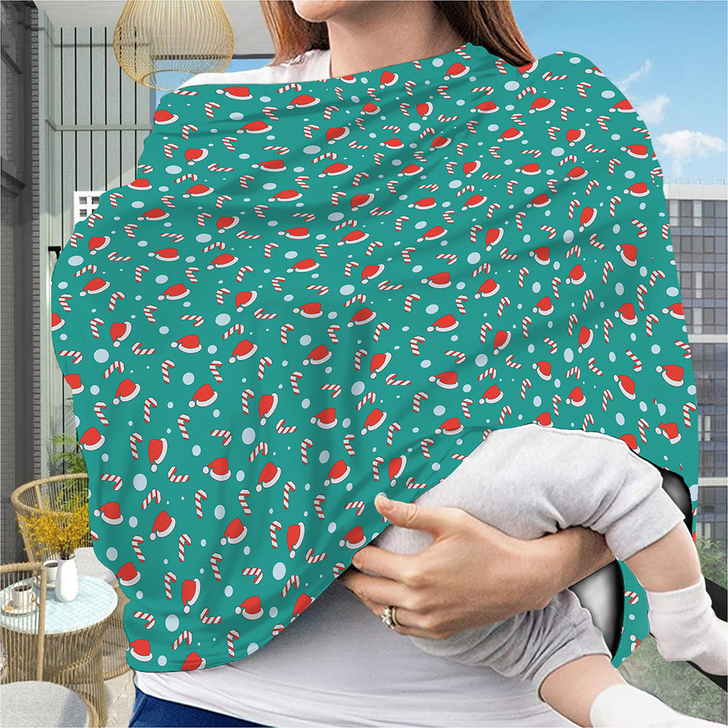 Candy And Santa Claus Hat Pattern Print Baby Seat Cover