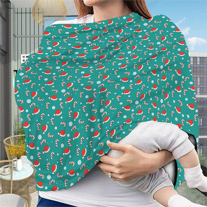 Candy And Santa Claus Hat Pattern Print Baby Seat Cover