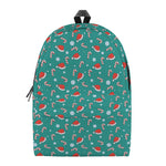 Candy And Santa Claus Hat Pattern Print Backpack