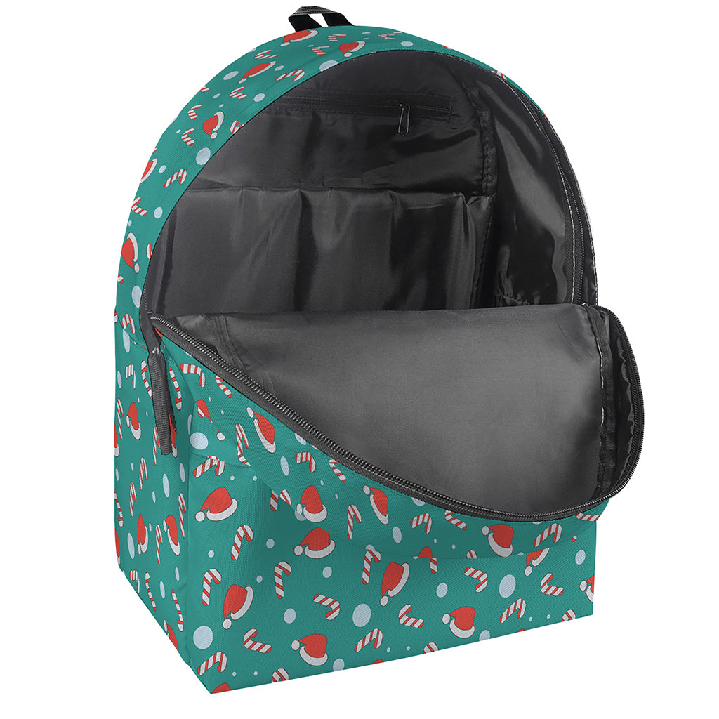 Candy And Santa Claus Hat Pattern Print Backpack