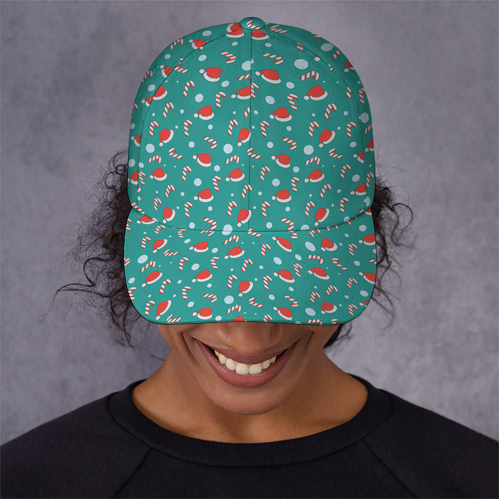 Candy And Santa Claus Hat Pattern Print Baseball Cap