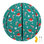 Candy And Santa Claus Hat Pattern Print Basketball