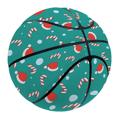 Candy And Santa Claus Hat Pattern Print Basketball